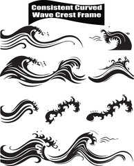 Wave Crest Frame   Abstract Silhouette Vector Graphics Pack