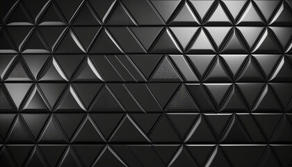 Fototapeta premium sleek black triangular tile wallpaper with polished semigloss finish modern 3d wall background render