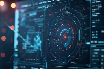 Obraz premium Antivirus alert Detailed view of computer screen during spyware scanning encryption for data protection in focus