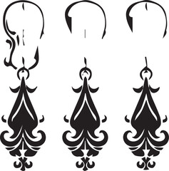   Decorative Brushes Dark Silhouette Shapes Vector Set