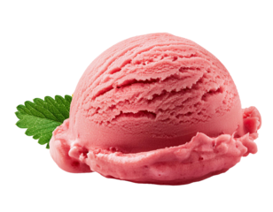 Eiskugel Erdbeere, isoliert auf weißen Hintergrund, Freisteller, Transparent 