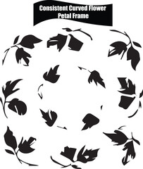 Flower Petal Frame   Black and White vector Design