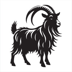 goat silhouette vector illustration in white background