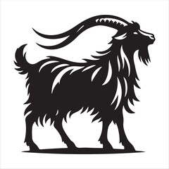 goat silhouette vector illustration in white background