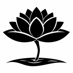 water lily Black silhouette