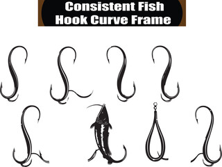 Fish Hook Frame   Abstract Silhouette Vector Graphics Pack