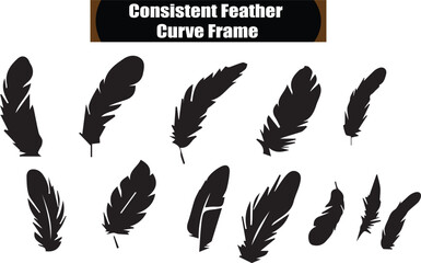 Feather Curve Frame   Outline Silhouette Graphics Collection
