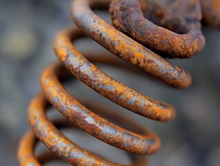 Close-up of a Rusty Spring