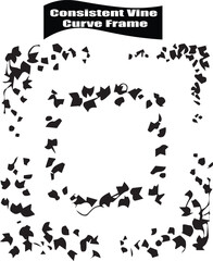  Vine Frame  Black and White vector Design