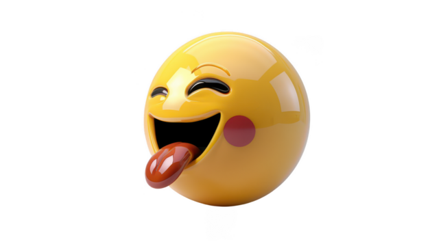 3D Emoji with a wink and tongue out ,isolated on a pure white background