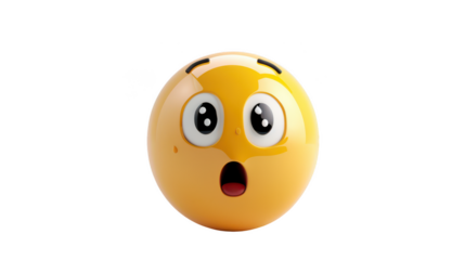 3D Emoji with a shocked expression ,isolated on a pure white background
