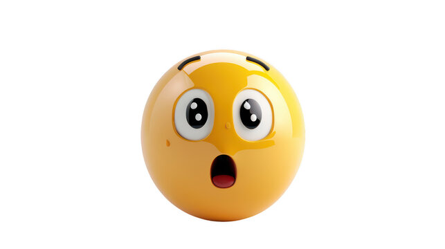 3D Emoji with a shocked expression ,isolated on a pure white background - Powered by Adobe