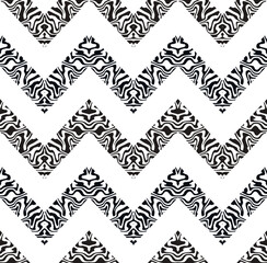 zig zag geometric zebra skin pattern design, scarf, carpet, wallpaper, bandana, rug, textile fabric pattern, wild animal texture tiger. Abstract vector fashion art wild skin. wavy exotic texture