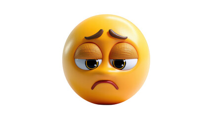 Fototapeta premium 3D Emoji with a look of exhaustion ,isolated on a pure white background