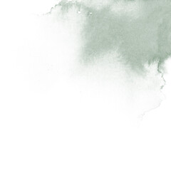 Watercolor background, soft green color. Illustration of a blurred spot of paints. Abstract art for banner, greeting card, label, wedding invitation, posters. Drawing on canvas. Painted template