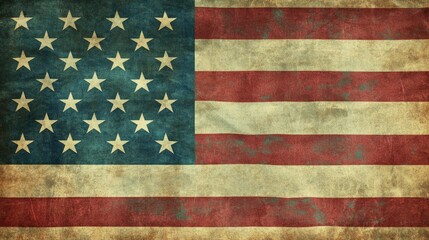 A vintage American flag texture, symbolizing Labor Day commemoration, with faded colors and a nostalgic feel.