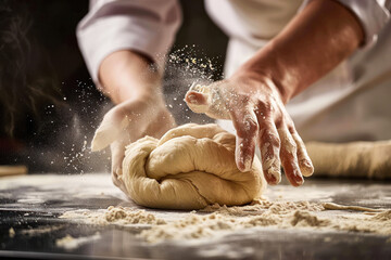 Baker forming dough with precision and authenticity