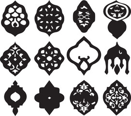 Traditional Ottoman Versatile Black Silhouette Vector Series