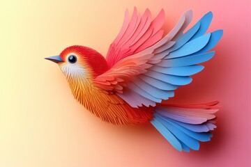Obraz premium Bird Paper Art Design