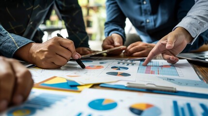 Obraz premium A team of analysts studying consumer behavior data to identify potential target markets