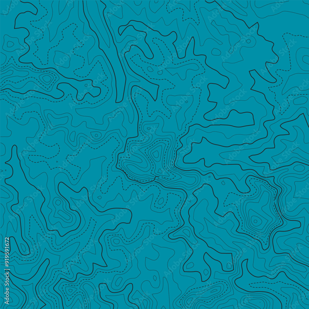 Poster stylized topographic map outline height in lines and contours. the concept of a conditional geograph