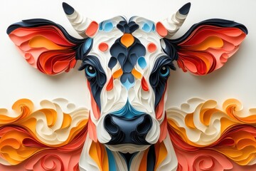 Cow Paper Art Design