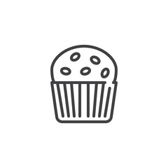 Muffin in a paper line icon