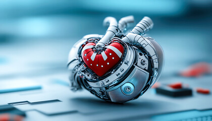 Modern artificial heart within the human body, stateoftheart prosthetic, ensuring continuous and reliable heart function