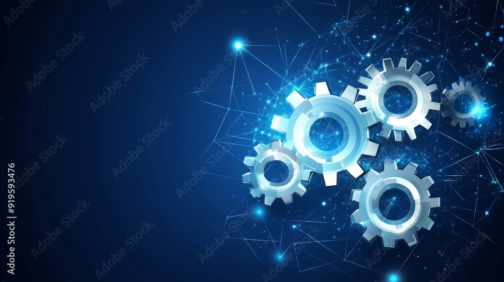 Poster mechanisms for cog and gear wheels. a background in high-tech digital technologies and engineering. 