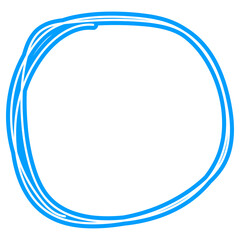 Blue neon circle highlighter cut out design element