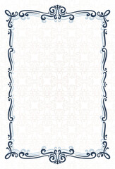 hand drawn luxury calligraphy floral vintage frame