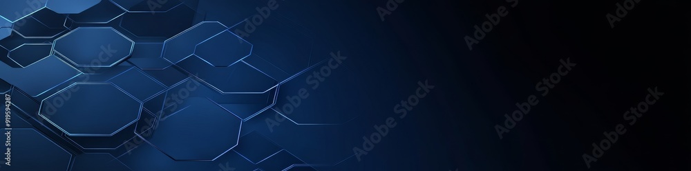 Poster the concept of innovative high-tech communications is presented against a blue technology background