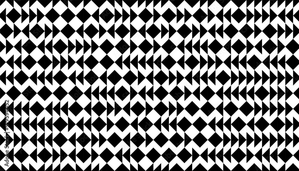 Aufkleber black and white abstract geometric pattern. abstract shape for background and jersey design. vector 