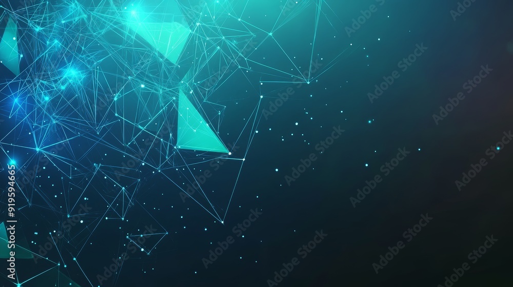 Poster concept of technology connection with digital data flow. abstract blue background of digital data fl