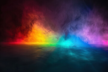 Regenbogen Pulverfarbe, Farbexplosion auf schwarzem Hintergrund