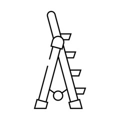 utility ladder garage tool line icon vector. utility ladder garage tool sign. isolated contour symbol black illustration