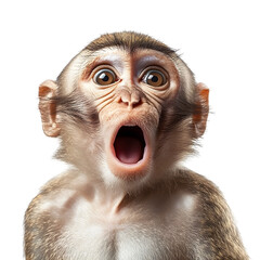 Photography of Monkey Making Surprised Face Against White Background Transparent png