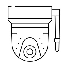 ring security camera garage tool line icon vector. ring security camera garage tool sign. isolated contour symbol black illustration