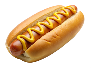 Classic hotdog with a soft bun isolated