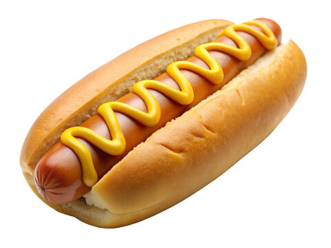 Classic hotdog with a soft bun isolated