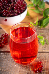 Red currant juice or liquor in glass