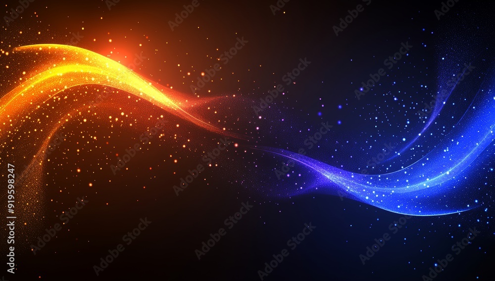 Aufkleber background data of glowing particles and wires. based on stock.