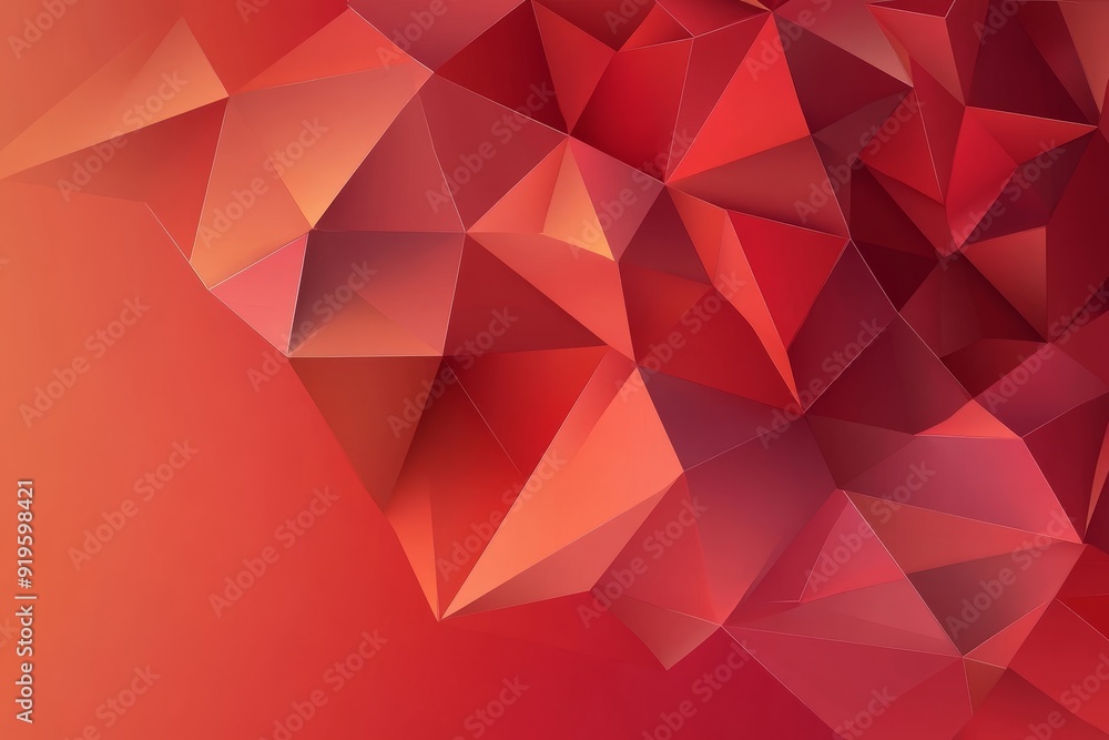 Aufkleber geometric abstract triangular polygon illustration graphic background in red