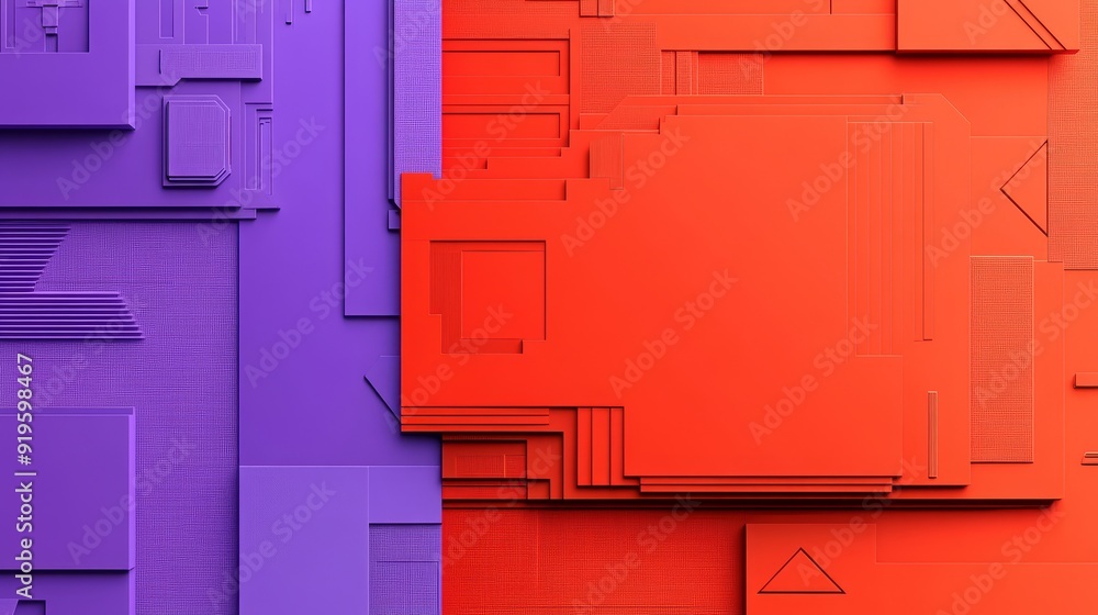 Aufkleber an innovative 3d render of hi-tech hardware with multicolored tones.