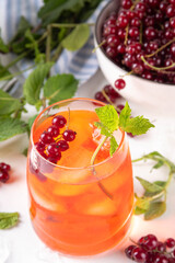 Red Currant Caipirinha, lemonade or sangria drink