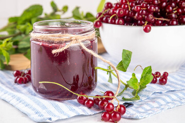 Organic red currant berry jam or marmalade