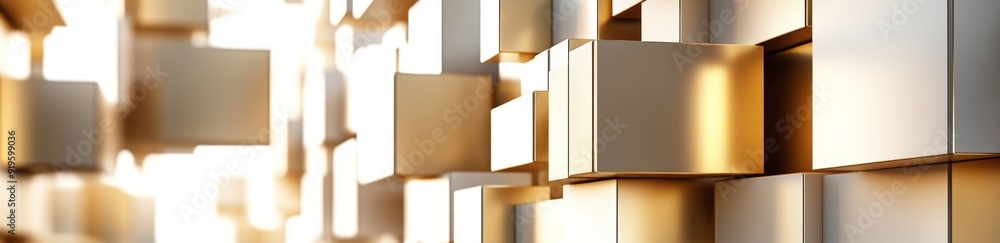 Aufkleber three-dimensional rendering of a yellow and orange modern tech background.