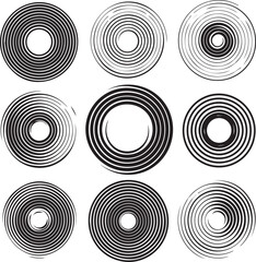 Minimal Circles   Abstract Silhouette Vector Graphics Pack