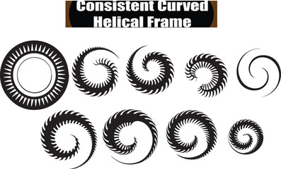 Curved Helix Frame   Abstract Silhouette Vector Graphics Pack