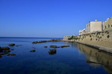 View of Gallipoli, a seaside town in the Puglia region of Italy.	